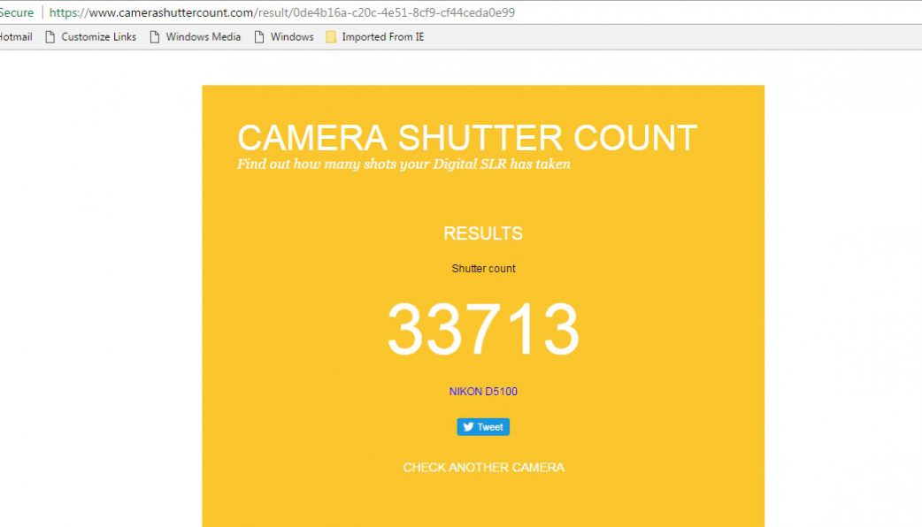 how to check shutter count canon 80d online